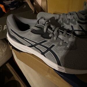 Asics Gray and Blue Running Shoes